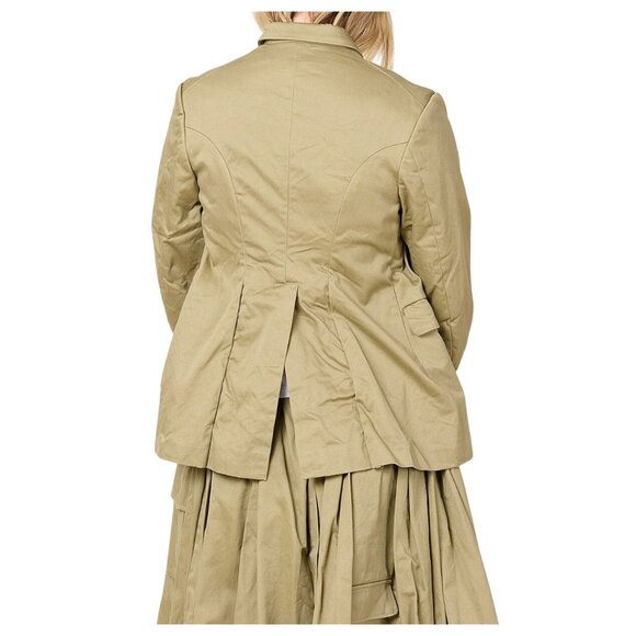 COMME DES GARCONS Curved Front Tailored Dart Jacket RO-J021 Khaki/Beige L NWOT - Picture 4 of 16